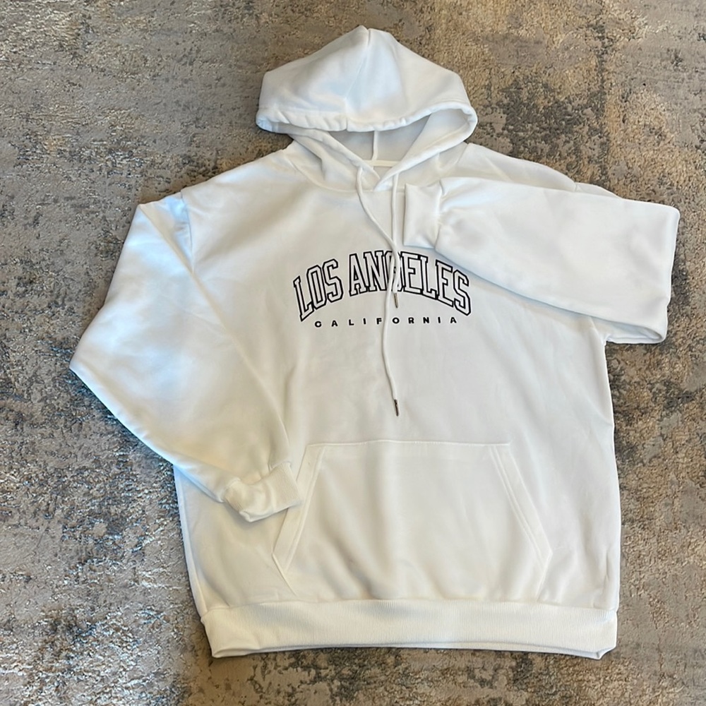 Los Angeles white hoodie. Size large. New great condition never worn.